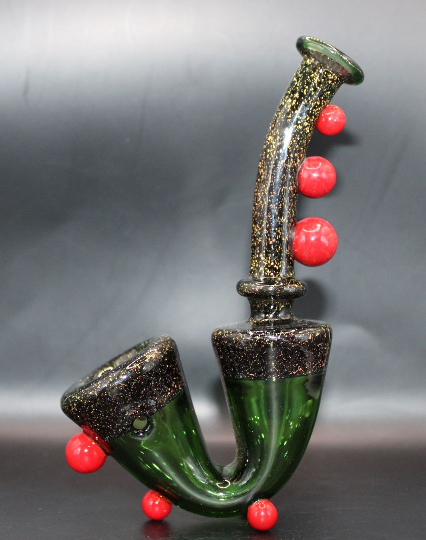 CHERRY RED DICHROIC STANDING SAXOPHONE