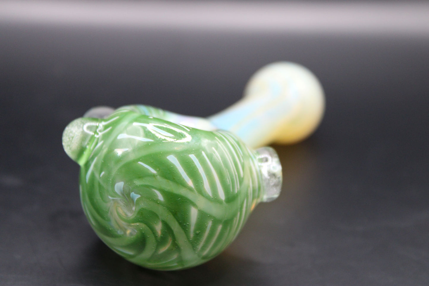 CLAYBALL'S FOREST GREEN WRAP "N" RAKE SPOON PIPE