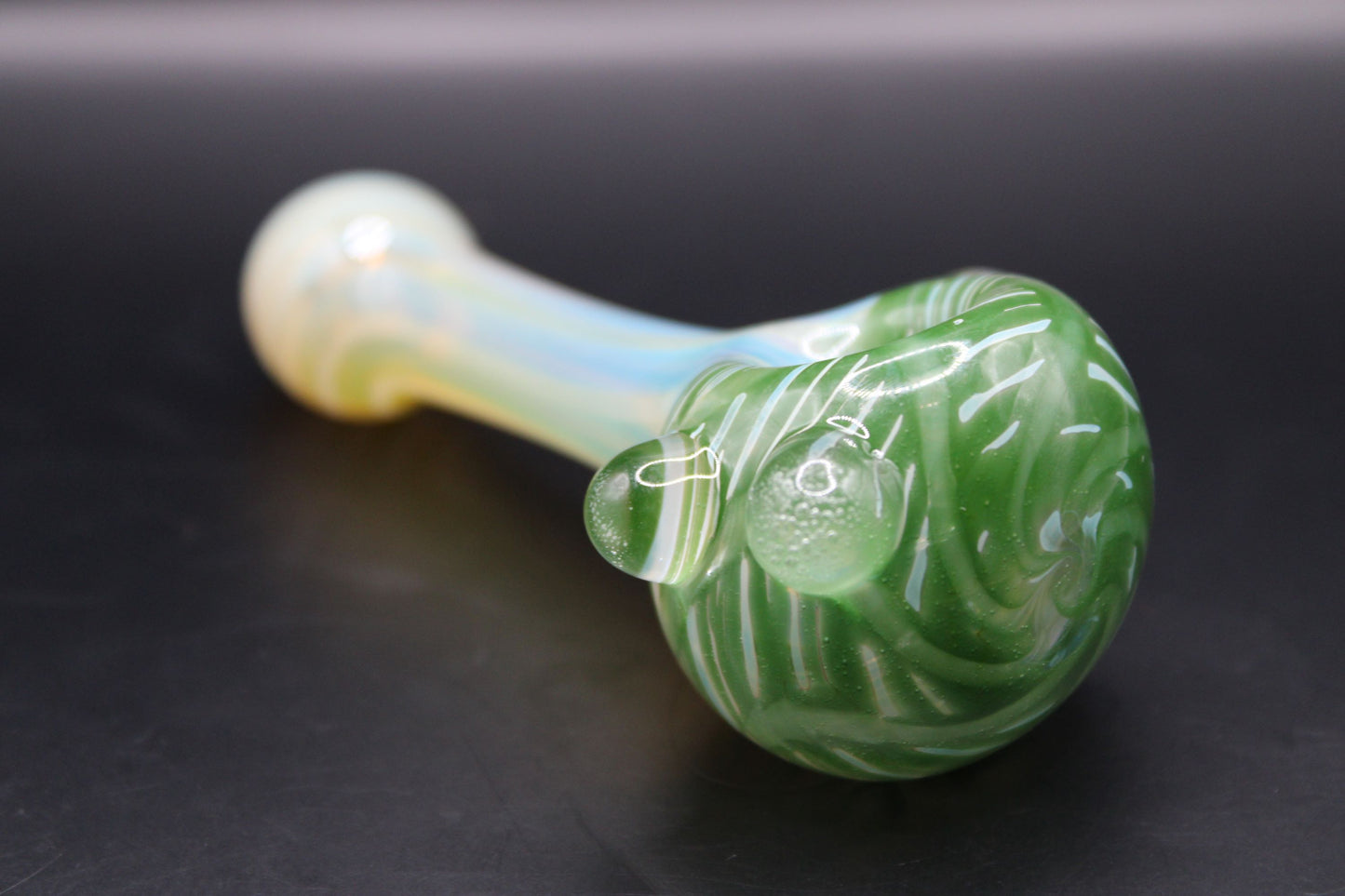 CLAYBALL'S FOREST GREEN WRAP "N" RAKE SPOON PIPE