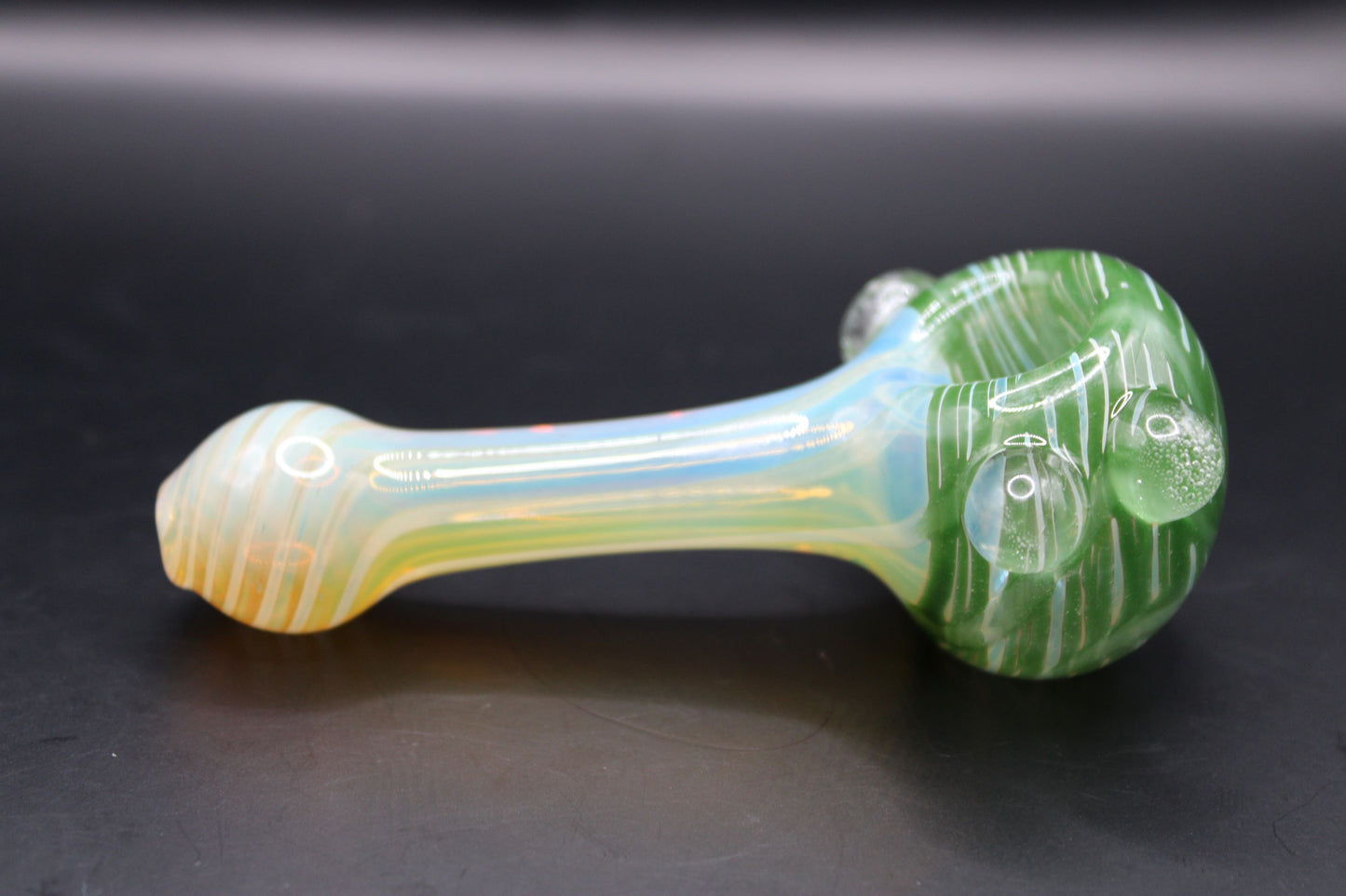 CLAYBALL'S FOREST GREEN WRAP "N" RAKE SPOON PIPE