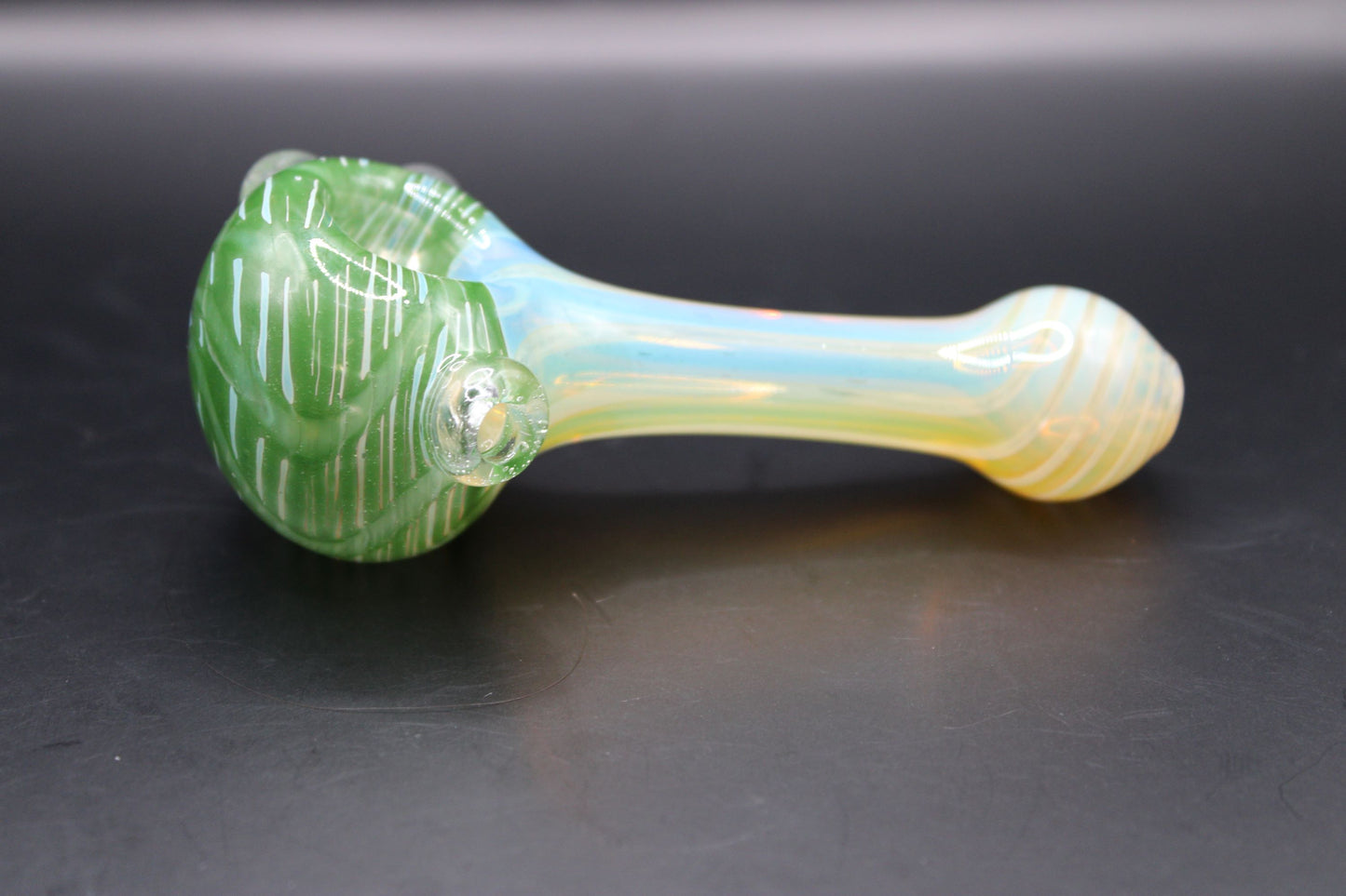 CLAYBALL'S FOREST GREEN WRAP "N" RAKE SPOON PIPE