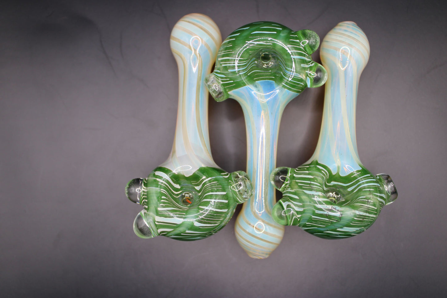 CLAYBALL'S FOREST GREEN WRAP "N" RAKE SPOON PIPE