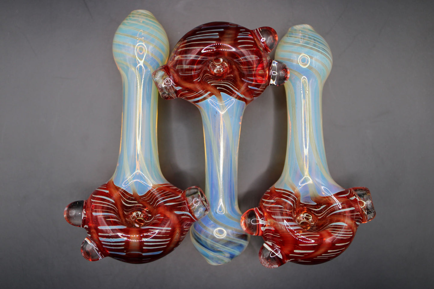 CLAYBALL'S RUBY RED WRAP "N" RAKE SPOON PIPE