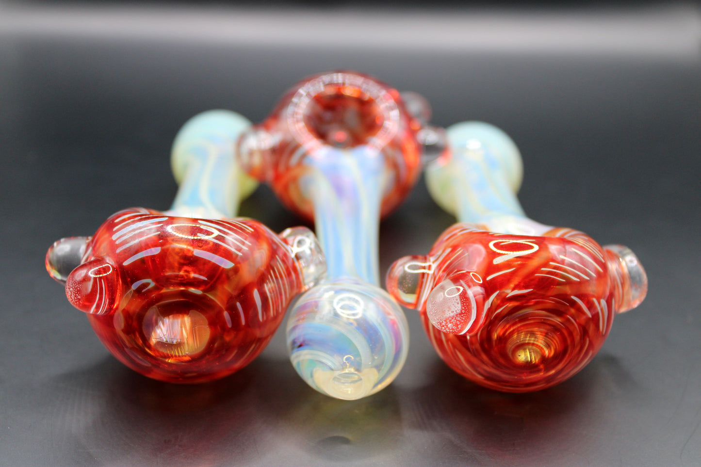 CLAYBALL'S RUBY RED WRAP "N" RAKE SPOON PIPE