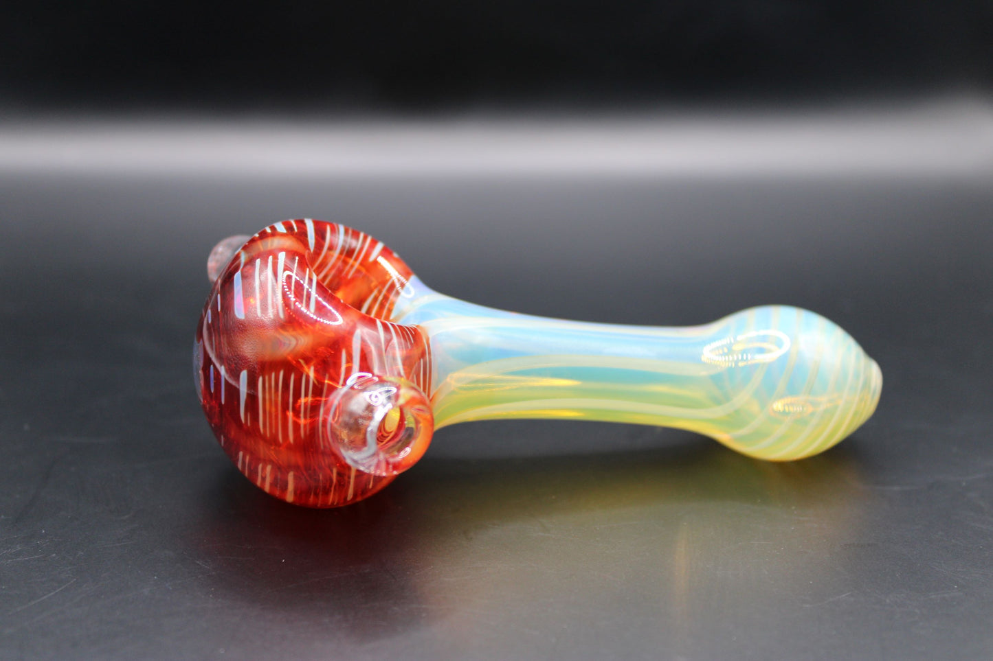 CLAYBALL'S RUBY RED WRAP "N" RAKE SPOON PIPE