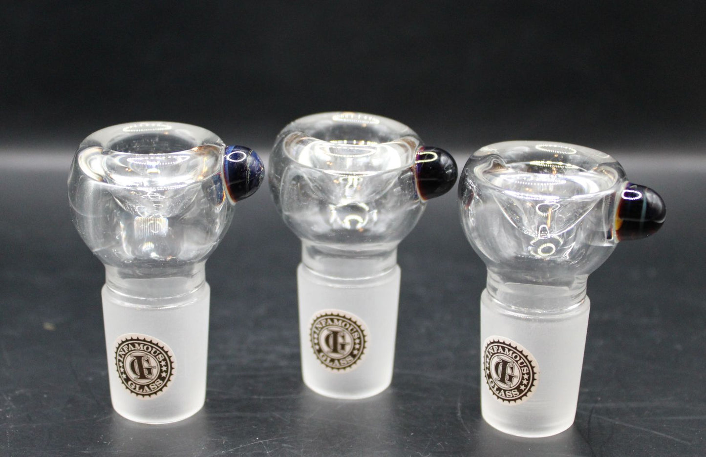 18MM CLEAR ROUND AMBER PURPLE SNAPPER BOWL
