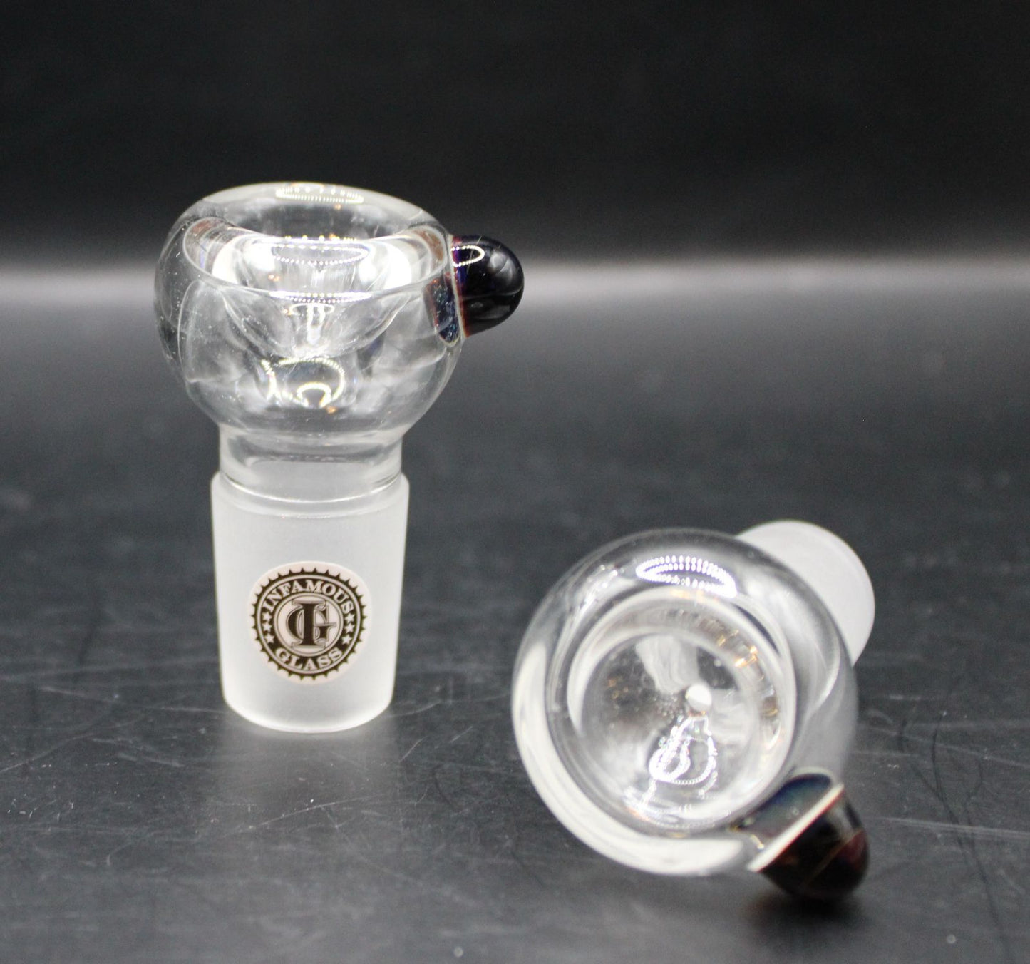 18MM CLEAR ROUND AMBER PURPLE SNAPPER BOWL