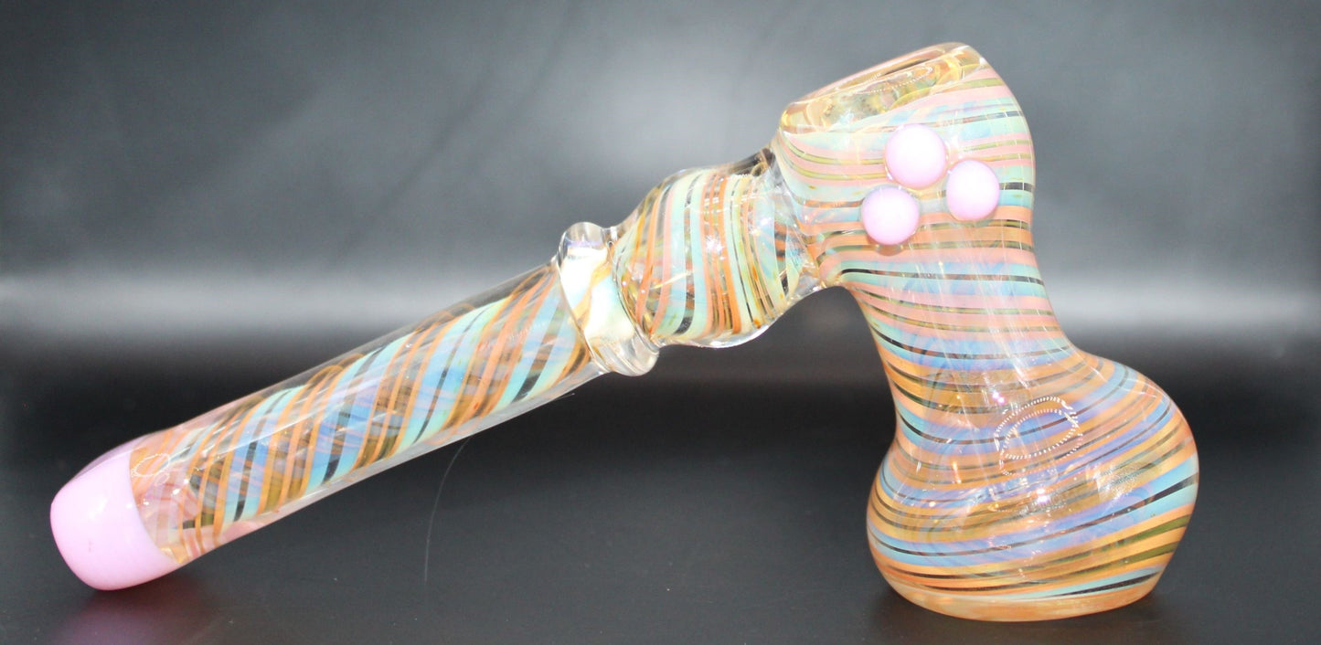 PINK GOLD AND SILVER FUME SPIRAL HAMMER BUB