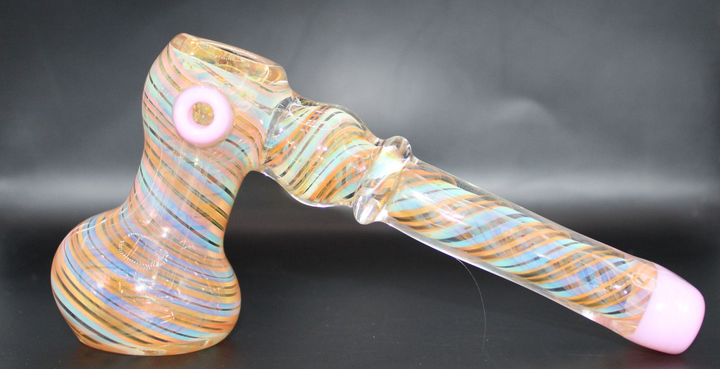 PINK GOLD AND SILVER FUME SPIRAL HAMMER BUB