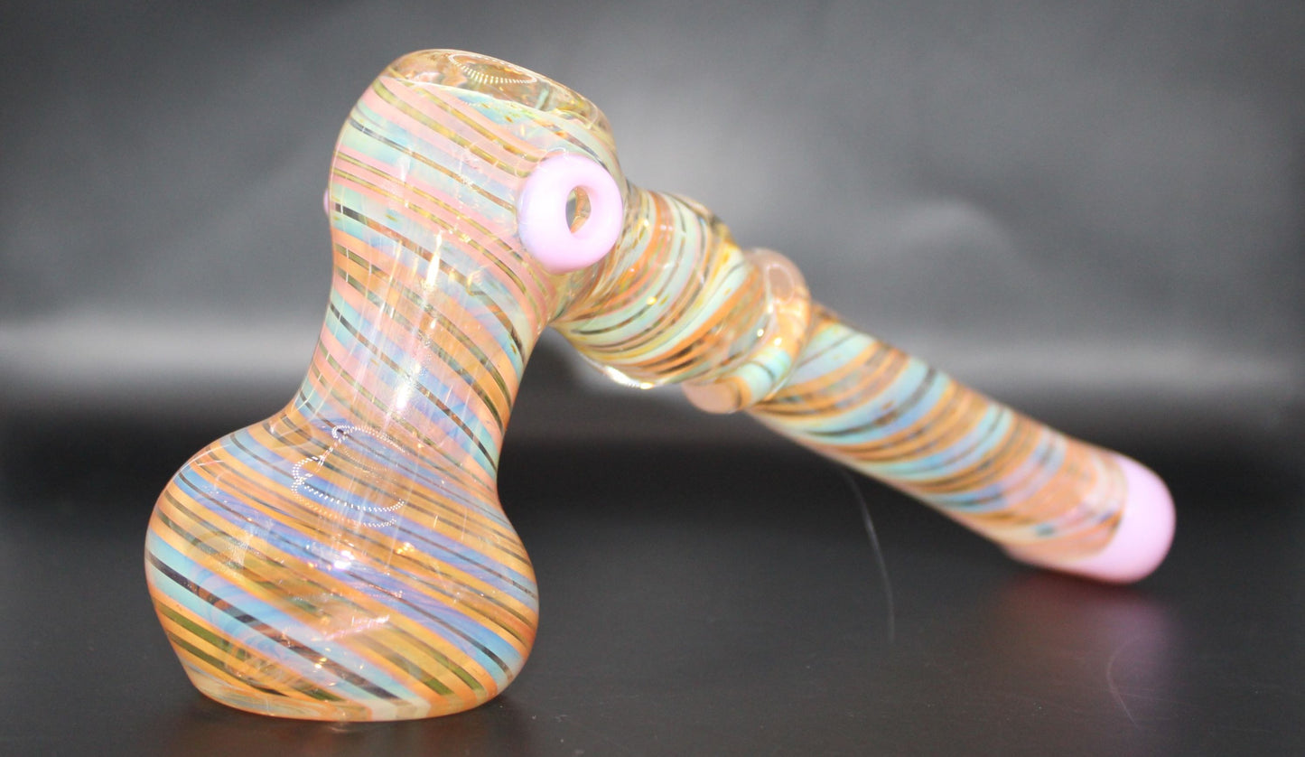 PINK GOLD AND SILVER FUME SPIRAL HAMMER BUB