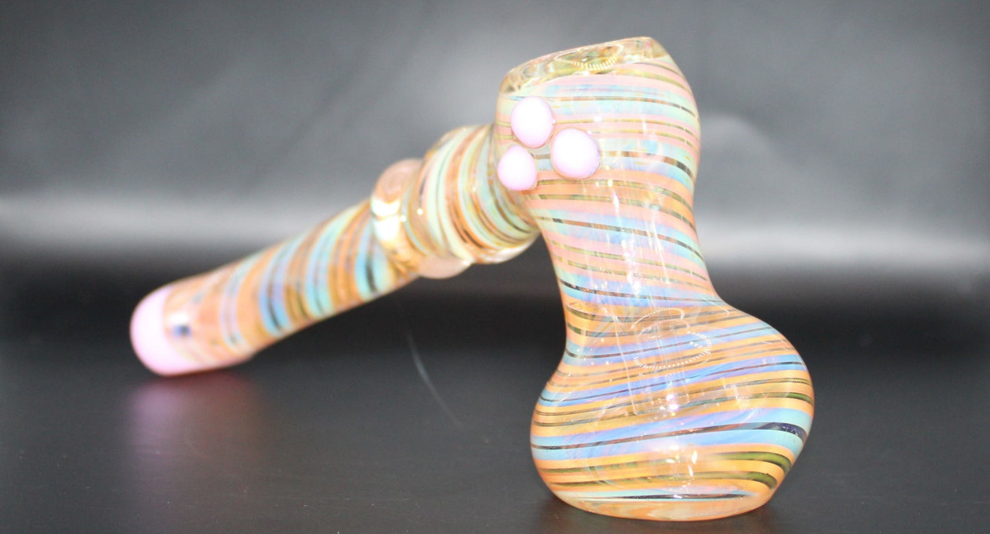 PINK GOLD AND SILVER FUME SPIRAL HAMMER BUB