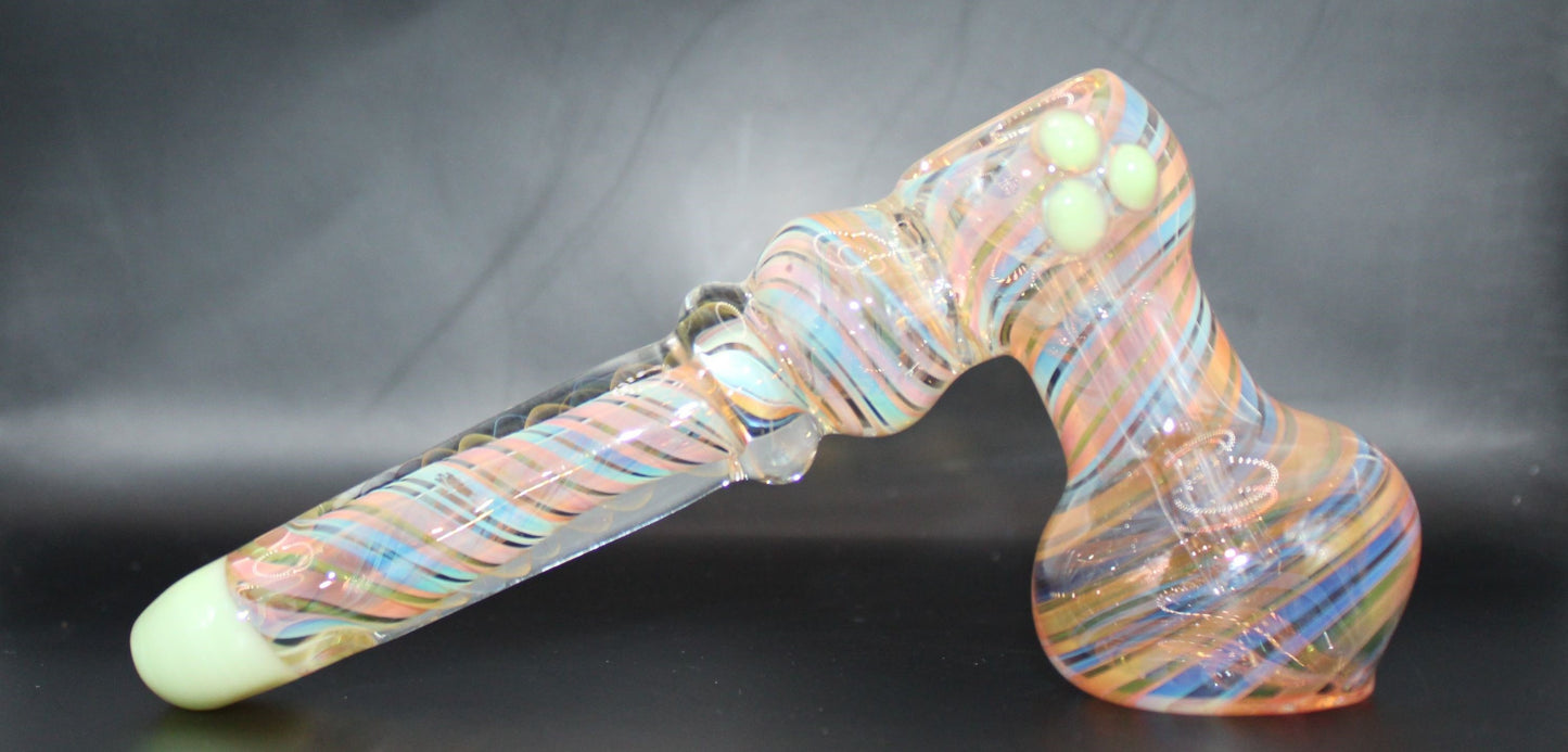 SLYME GOLD AND SILVER FUME SPIRAL HAMMER BUB