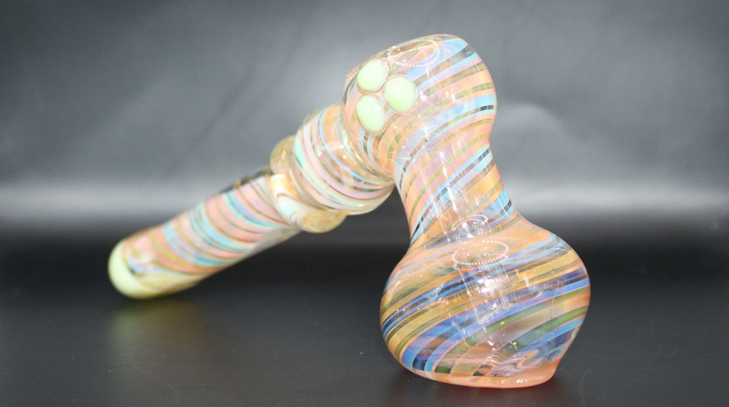 SLYME GOLD AND SILVER FUME SPIRAL HAMMER BUB