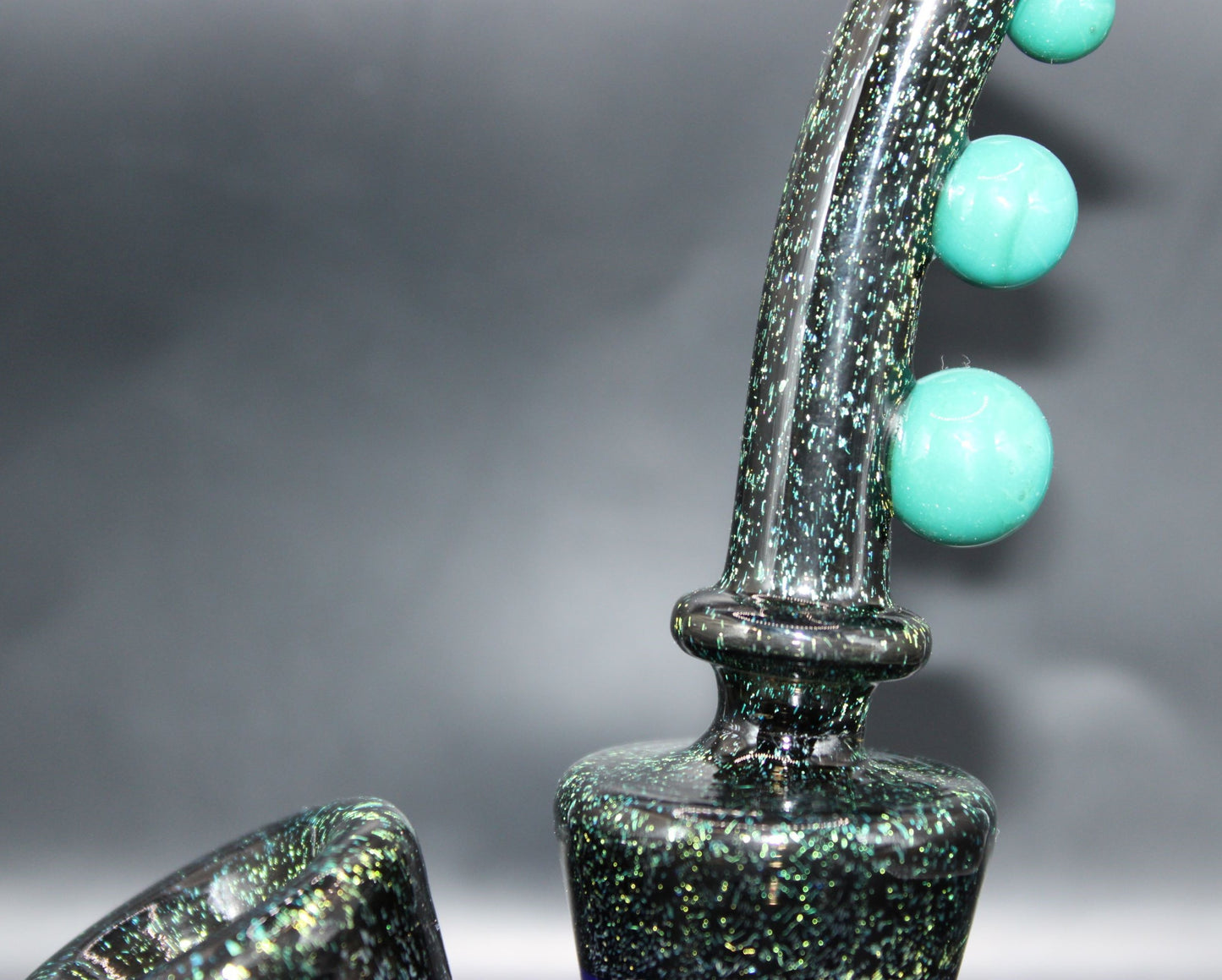 TURQUOISE DICHROIC STANDING SAXOPHONE