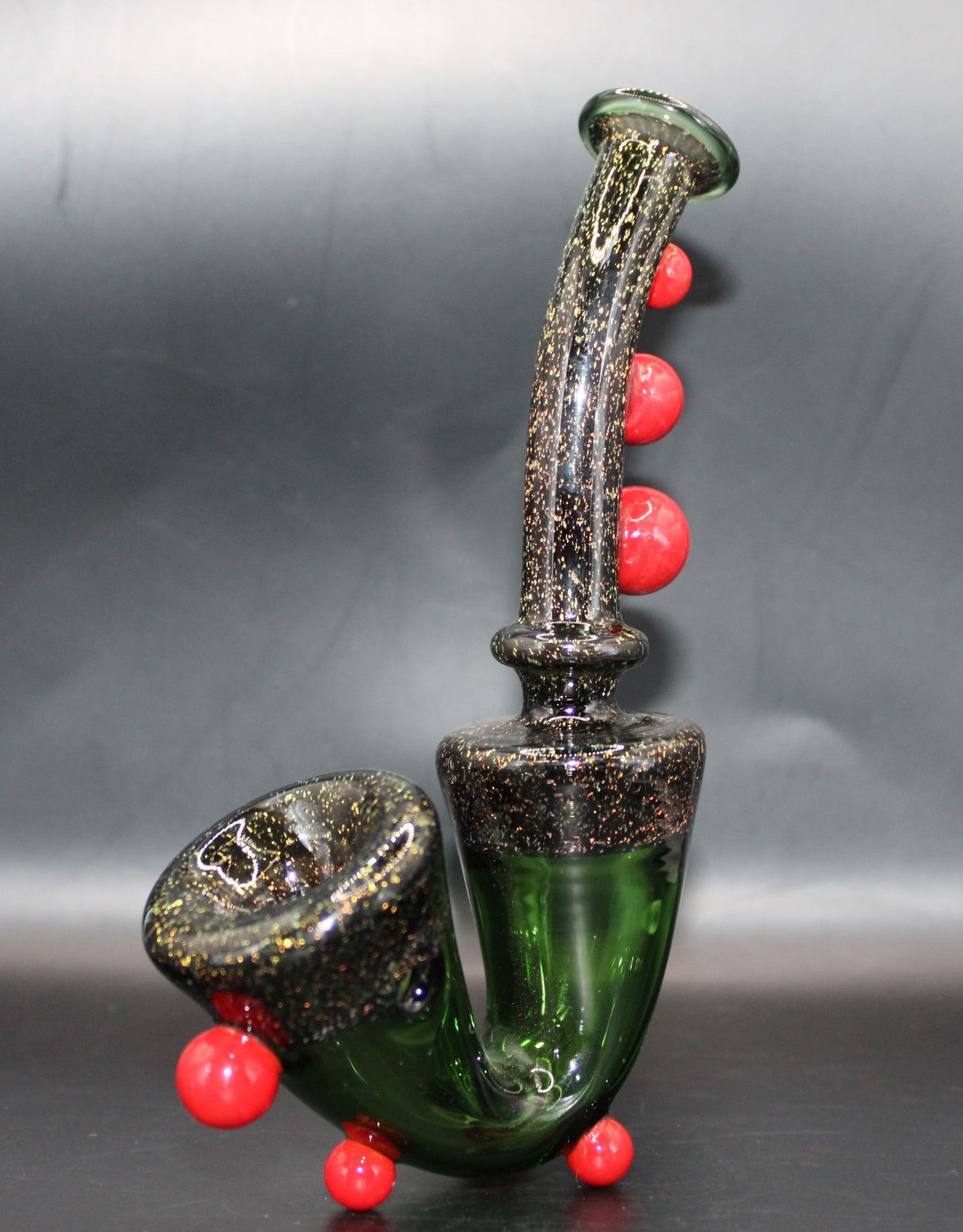 CHERRY RED DICHROIC STANDING SAXOPHONE