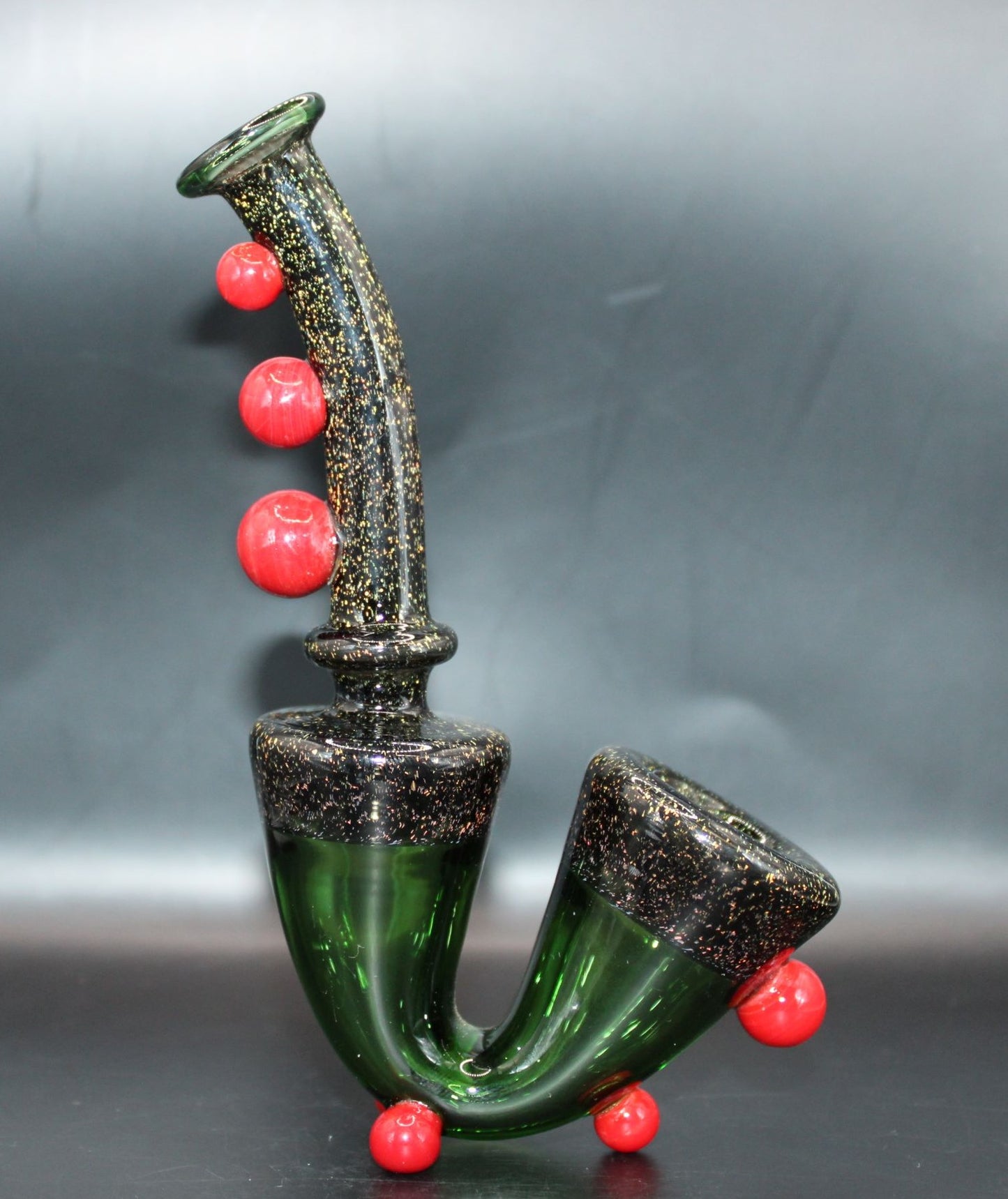 CHERRY RED DICHROIC STANDING SAXOPHONE