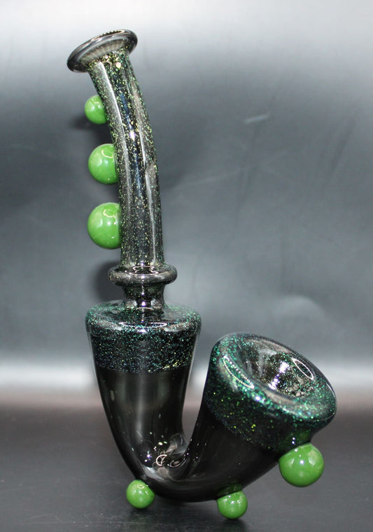 FOREST GREEN DICHROIC STANDING SAXOPHONE