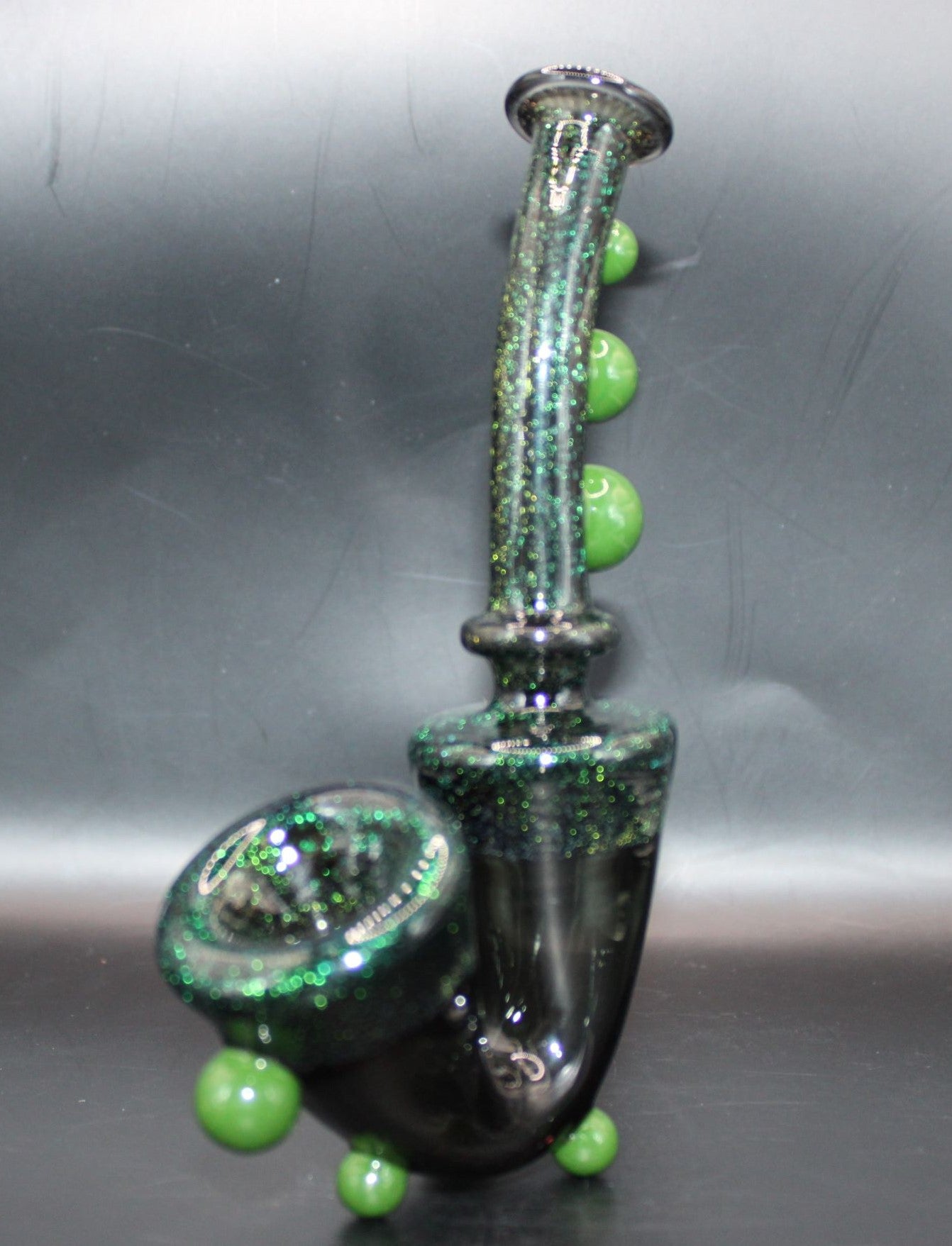 FOREST GREEN DICHROIC STANDING SAXOPHONE