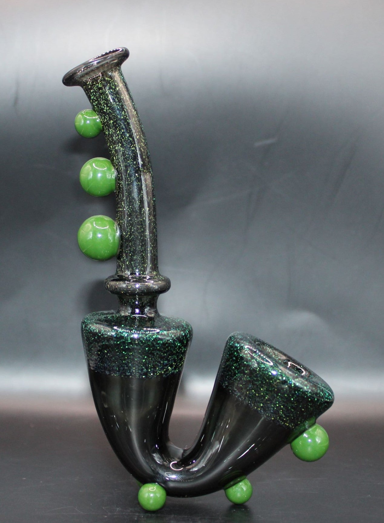 FOREST GREEN DICHROIC STANDING SAXOPHONE