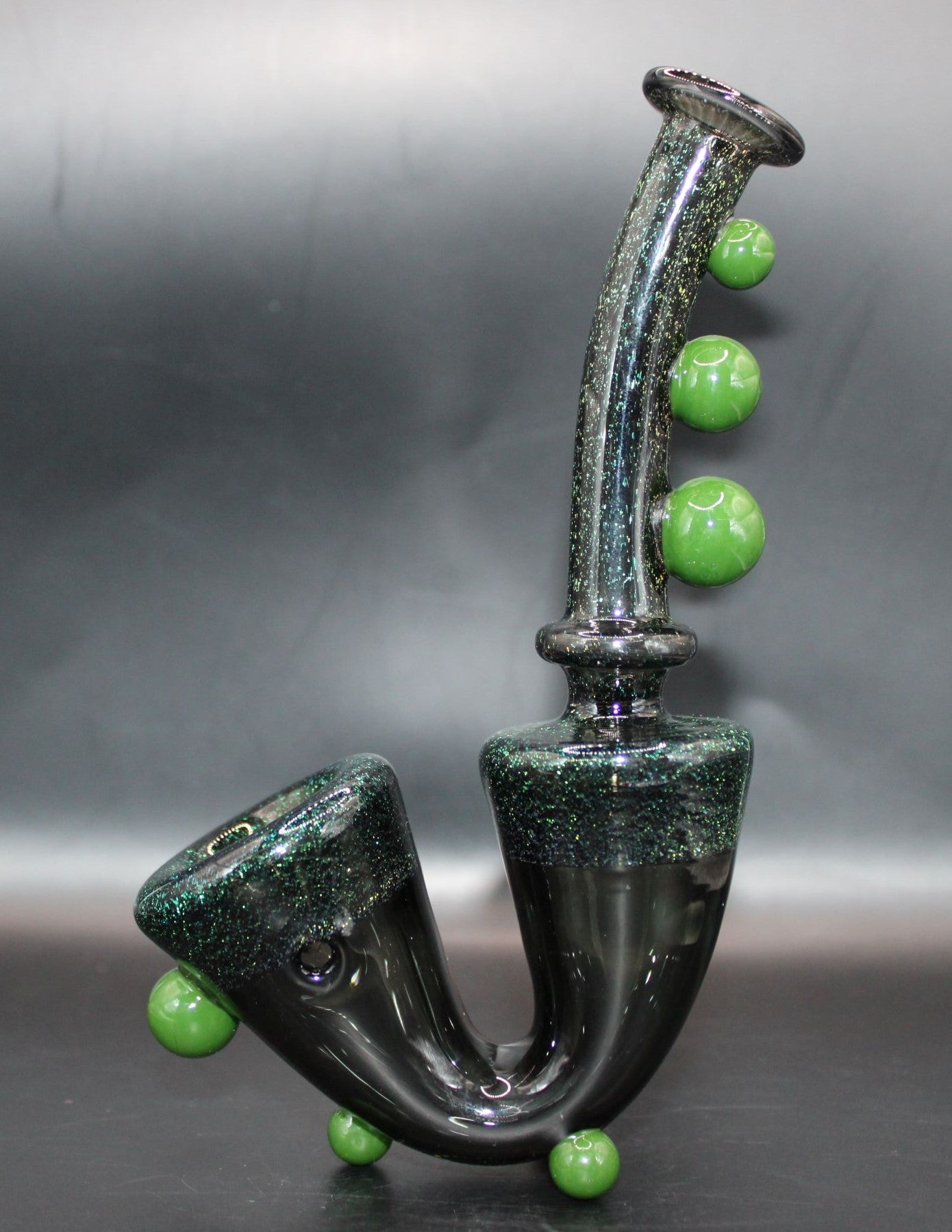 FOREST GREEN DICHROIC STANDING SAXOPHONE