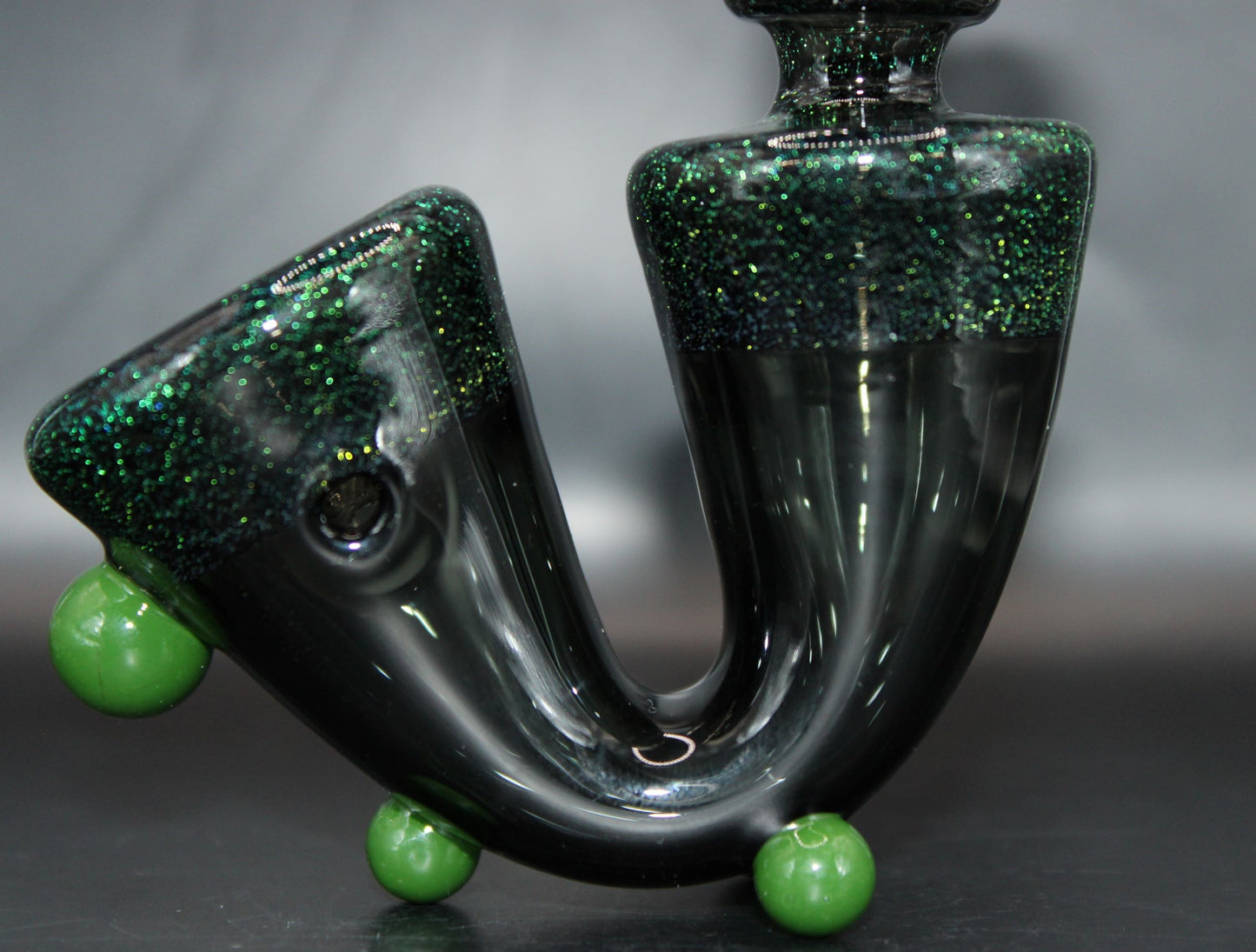 FOREST GREEN DICHROIC STANDING SAXOPHONE