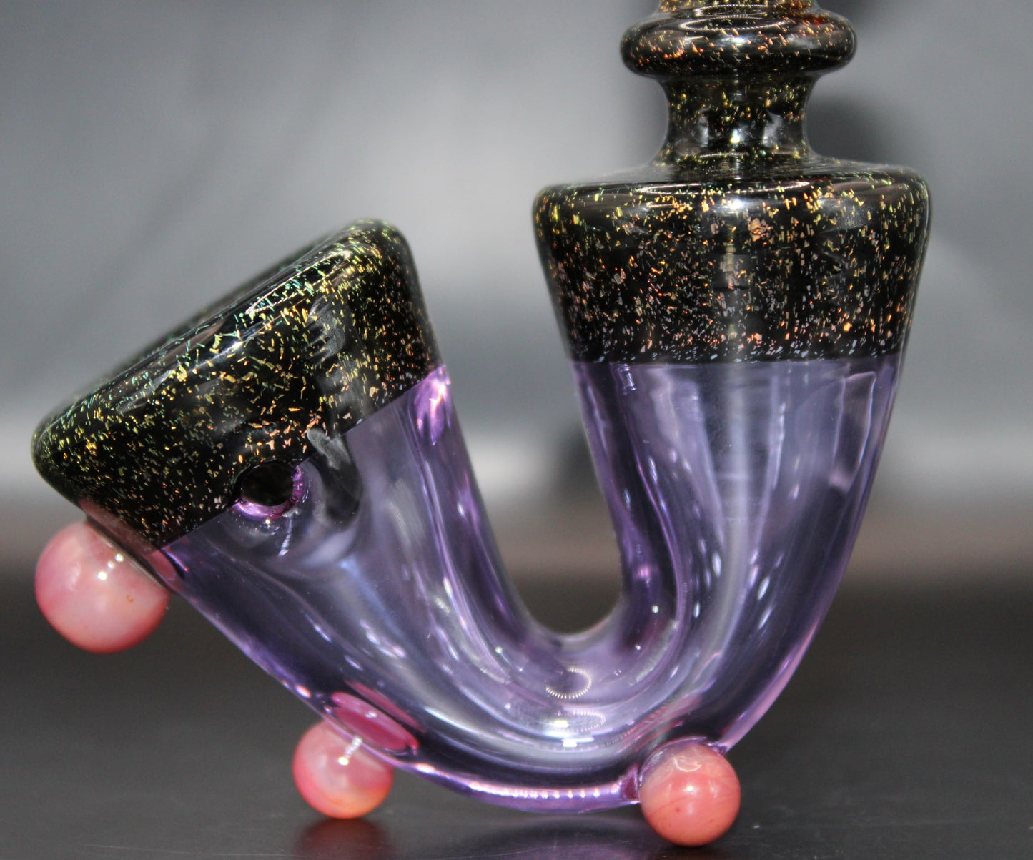 ROSE QUARTZ DICHROIC STANDING SAXOPHONE