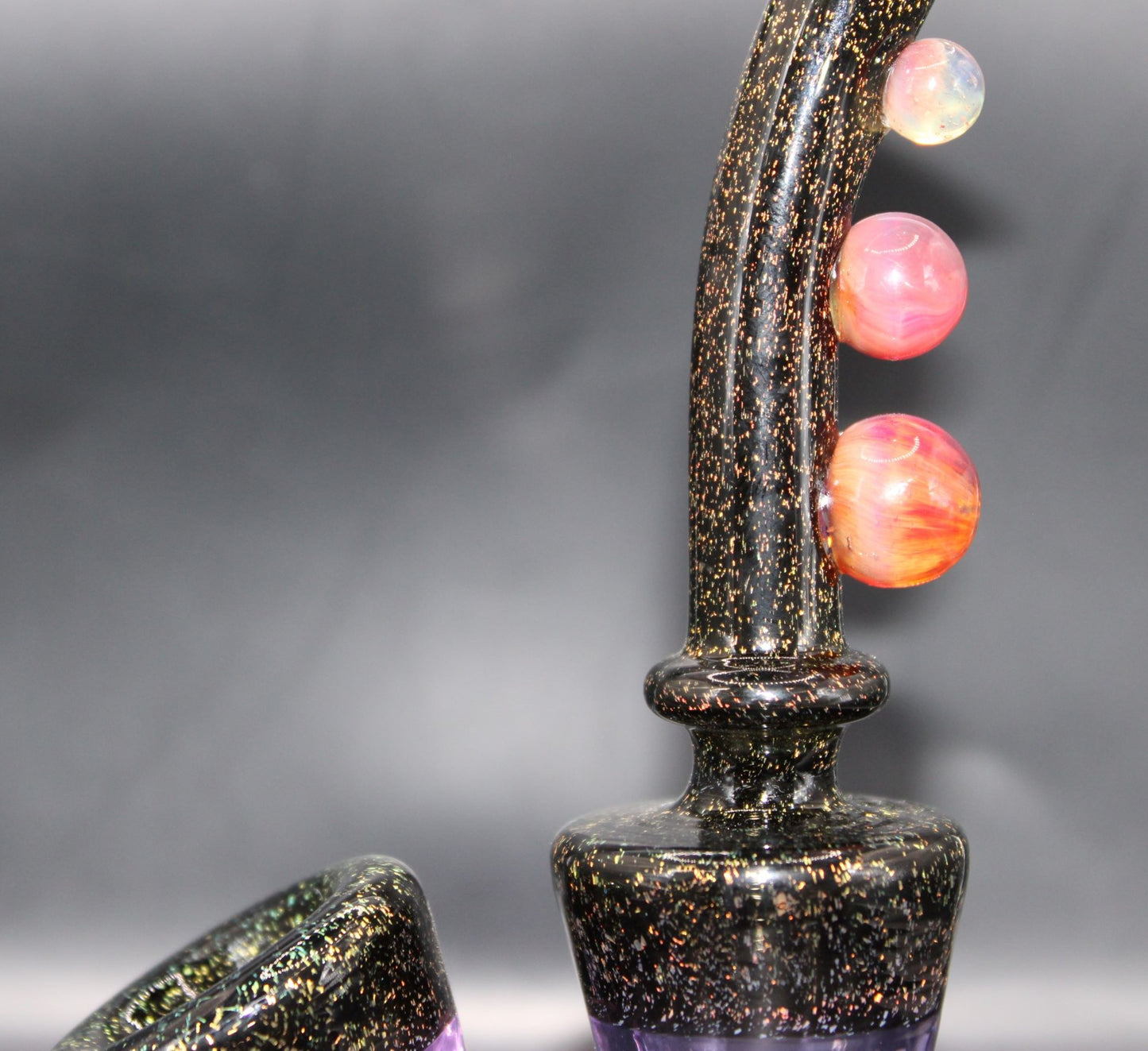 ROSE QUARTZ DICHROIC STANDING SAXOPHONE