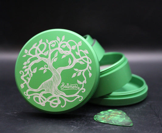 TREE OF LIFE BEAMER 4-PIECE 63MM ALUMINUM GRINDER W/GUITAR PICK