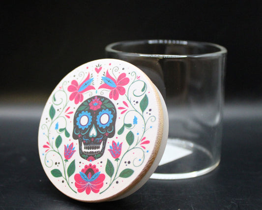 7oz. WINTER SUGAR SKULL MEDIUM SIZE JAR