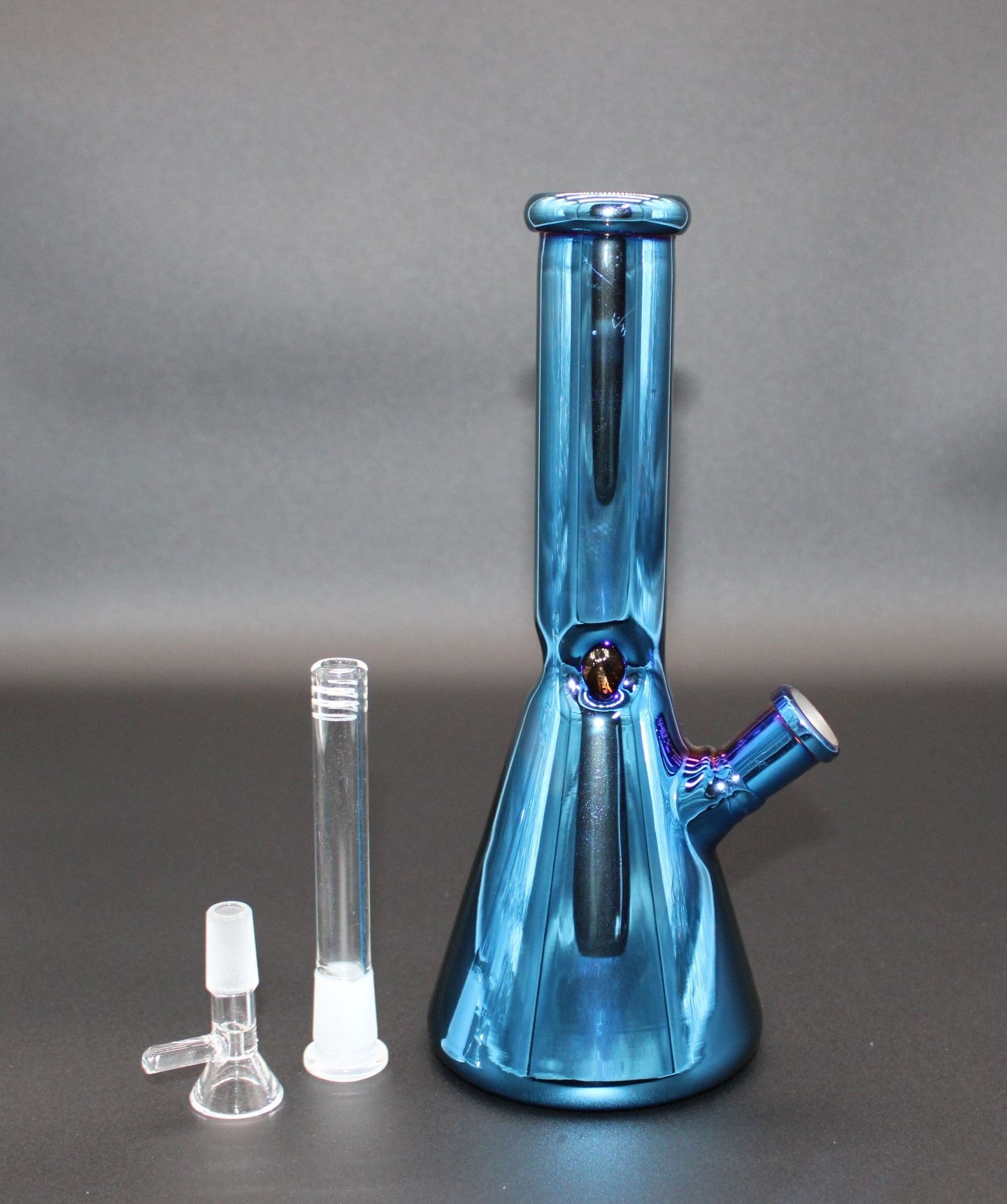 38mm 10 INCH TALL METALIC BLUE BEAKER