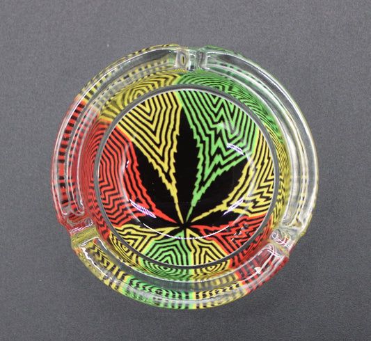 ROUND FUNKY RASTA LEAF ASH TRAY