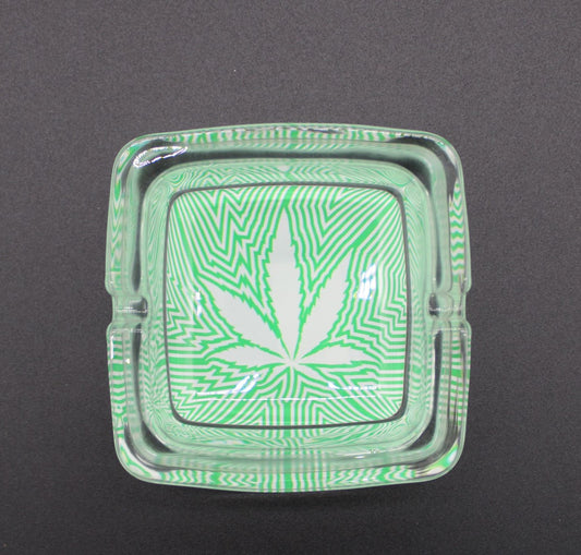 SQUARE FUNKY POT LEAF ASH TRAY