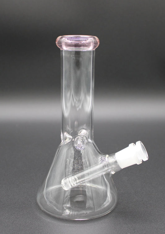 8 INCH CLEAR MINI TUBE WITH A PINK LIP WRAP