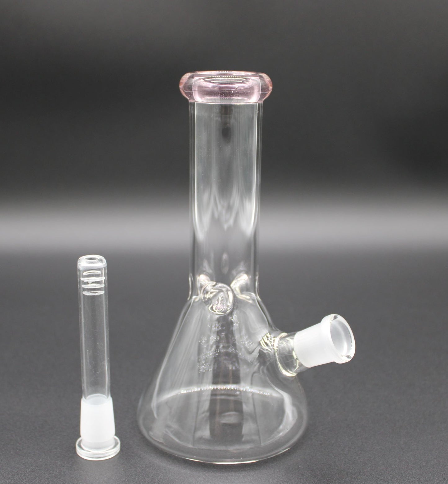 8 INCH CLEAR MINI TUBE WITH A PINK LIP WRAP