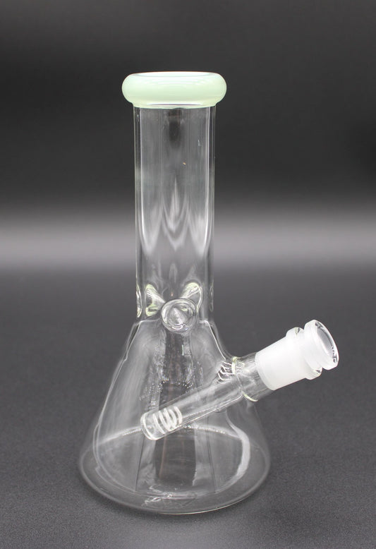 8 INCH CLEAR MINI TUBE WITH A MINT GREEN LIP WRAP