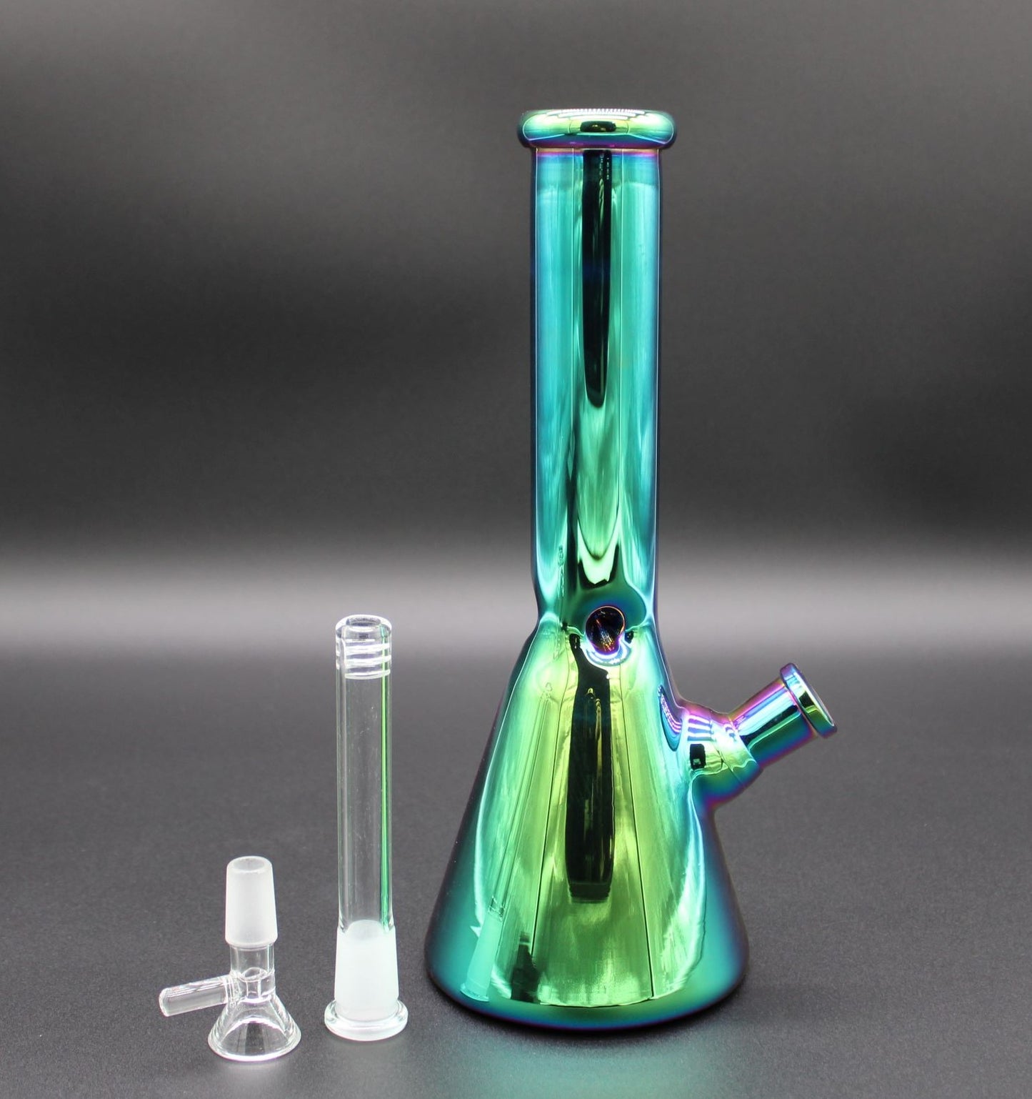 38mm 10 INCH TALL METALIC GREEN BEAKER