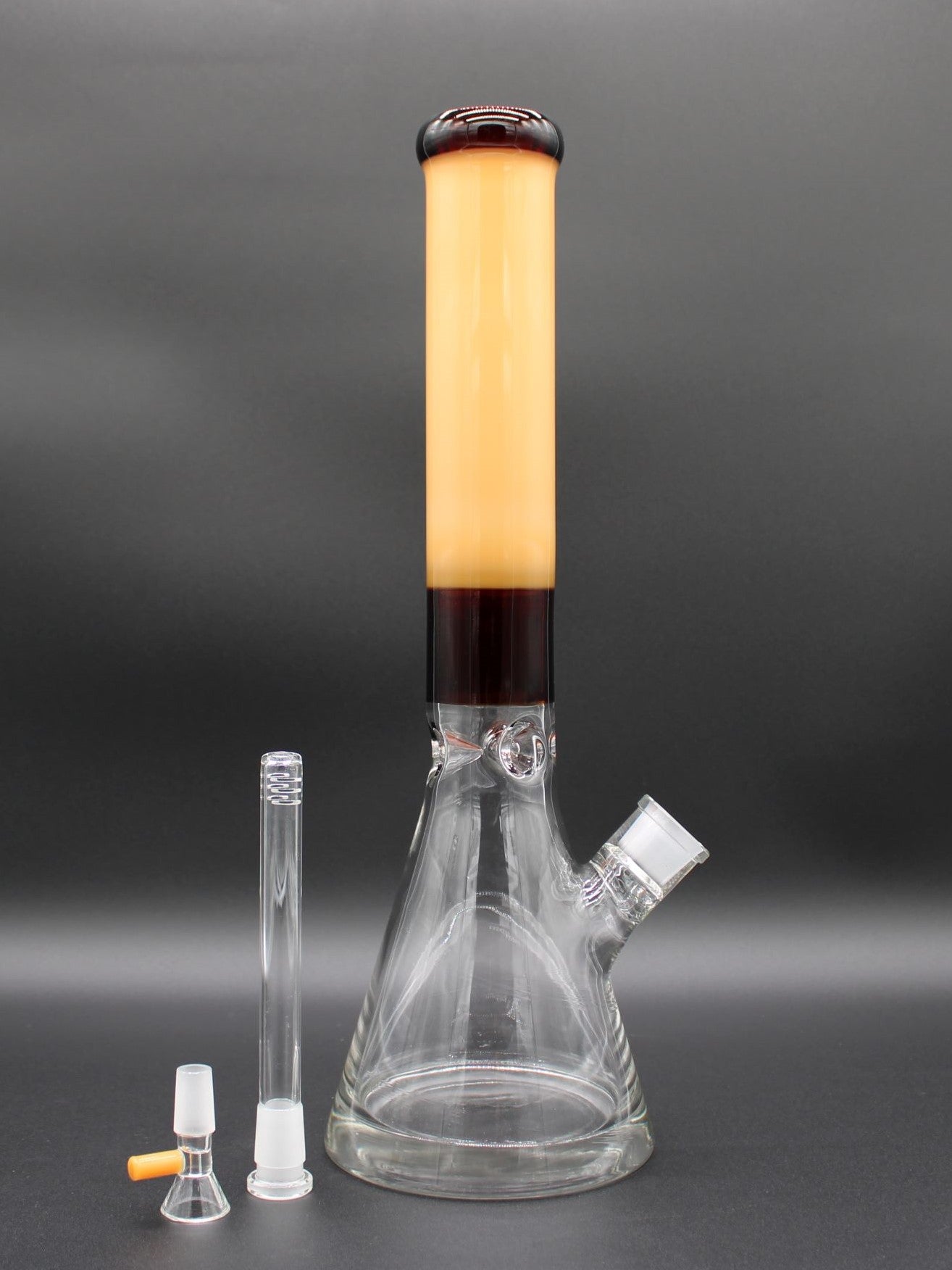 16 INCH AMBER AND CREAM ENCALLMO SUPER THICK BEAKER