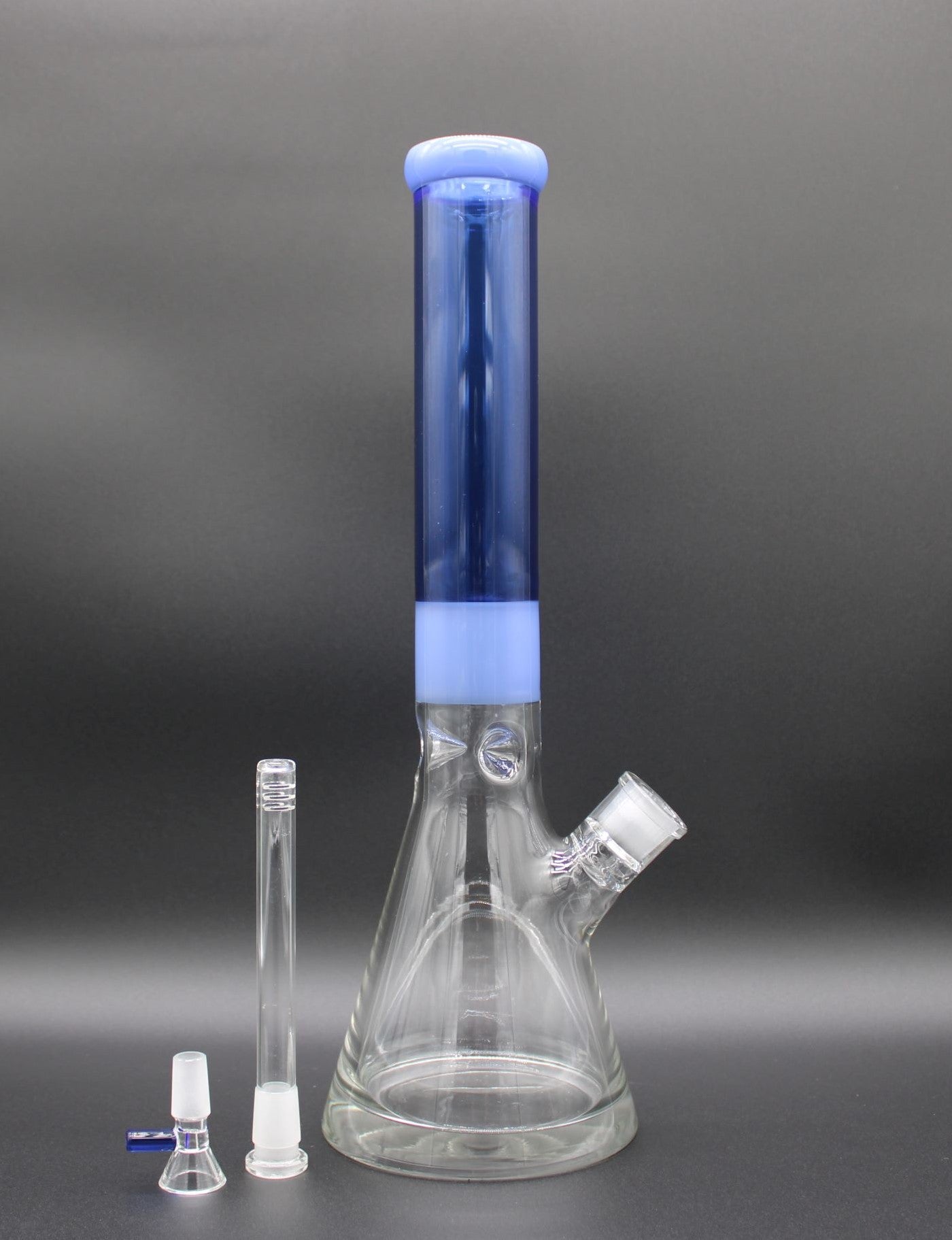 16 INCH COBALT AND PERIWINKLE ENCALLMO SUPER THICK BEAKER