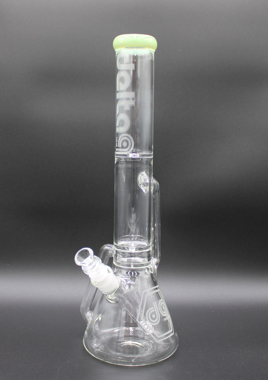 16 INCH MILKY GREEN DELTA-9 RECYCLER BEAKER TUBE