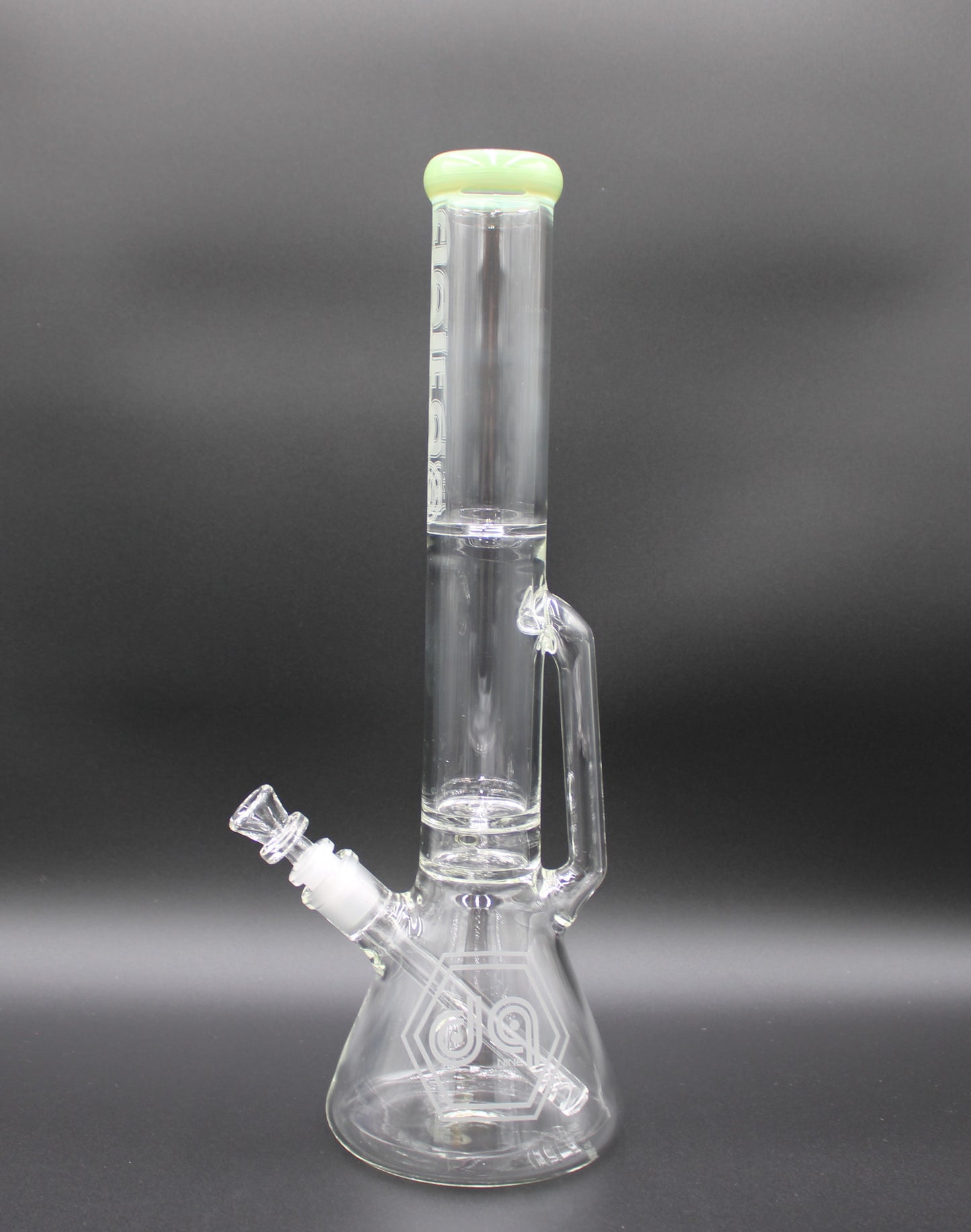 16 INCH MILKY GREEN DELTA-9 RECYCLER BEAKER TUBE