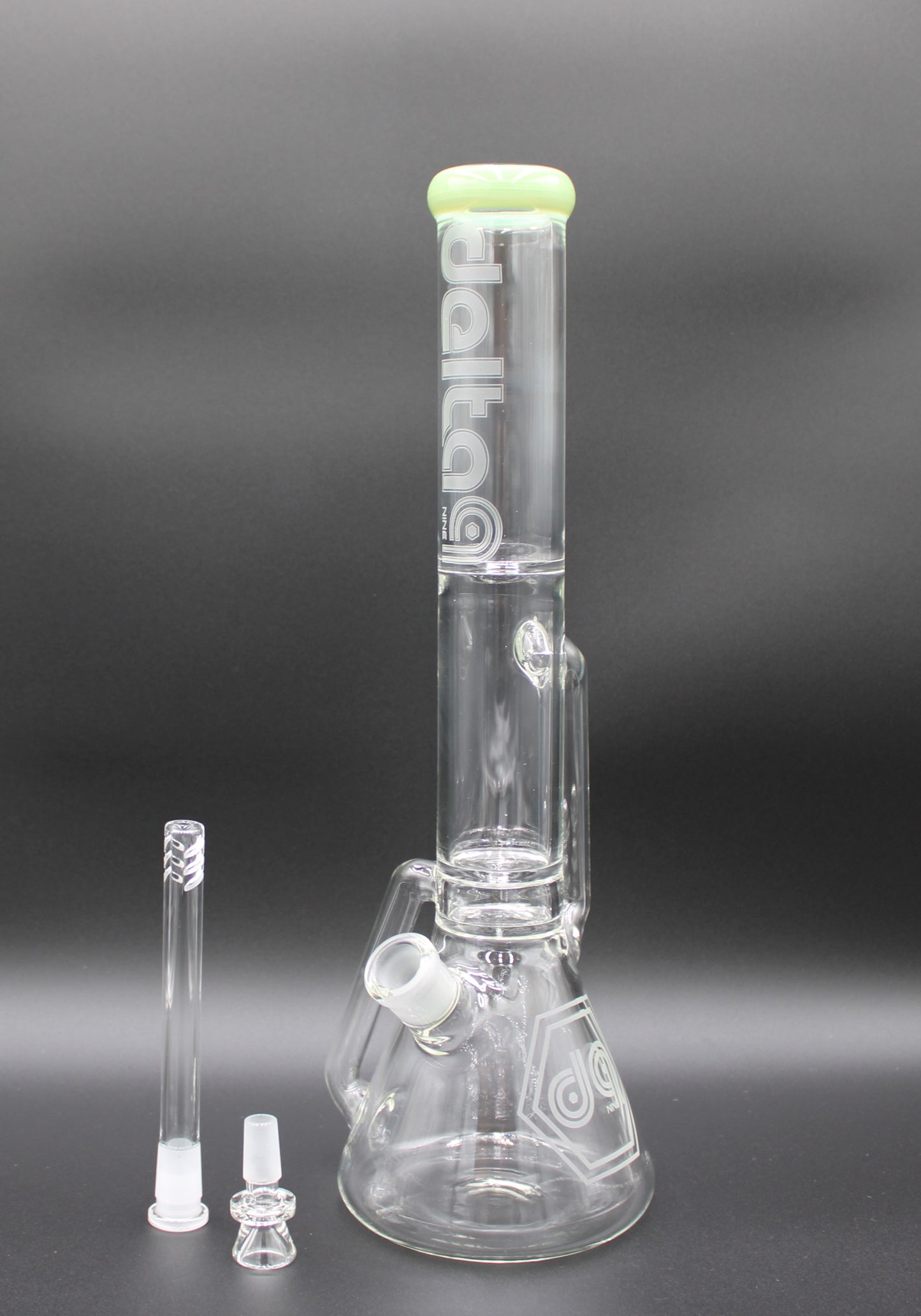 16 INCH MILKY GREEN DELTA-9 RECYCLER BEAKER TUBE