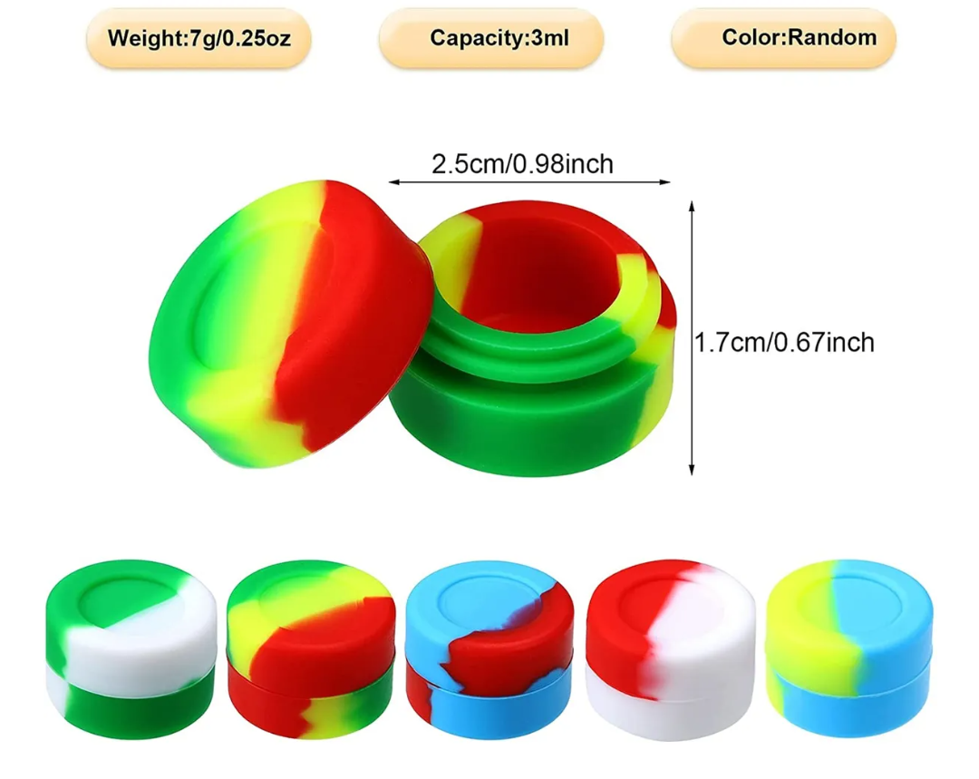 5 PACK 3ML SILICONE CONTAINERS